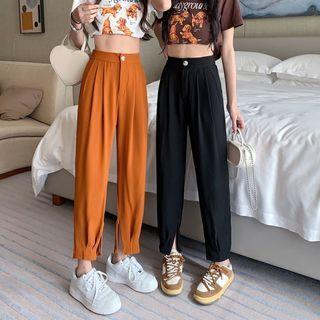 High-waist Slit Cropped Harem Pants