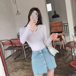Scoop-neck Halter Top