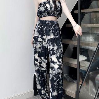 Set: Tie-dye Tube Top + Sweatpants