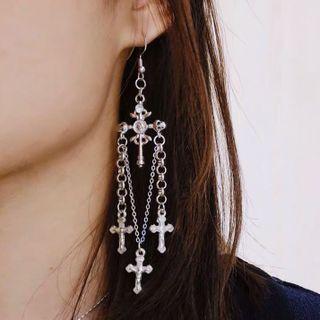 Cross Alloy Fringed Earring
