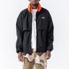 Contrast Hood Zip-up Sports Jacket