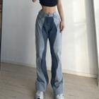 Contrast Loose Fit Jeans