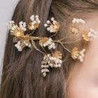 Wedding Faux Pearl Branches Hair Clip Gold - One Size