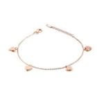 Fashion And Romantic Plated Rose Gold Heart-shaped 316l Stainless Steel Anklet Rose Gold - One Size