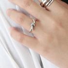 925 Sterling Silver Knot Open Ring Silver - One Size