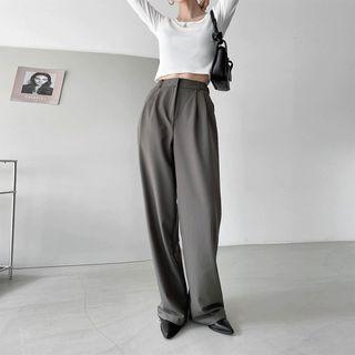 Drawstring-hem Two-way Pants