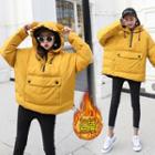 Zip Placket Padded Hoodie