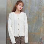 Cable Knit Perforated Cardigan