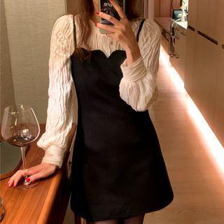 Mini Overall Dress / Plain Blouse