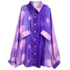 Cloud Print Gradient Shirt Purple - One Size