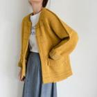 Contrast Stitch Open Front Cardigan