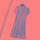 Short-sleeve Floral Button-up Dress