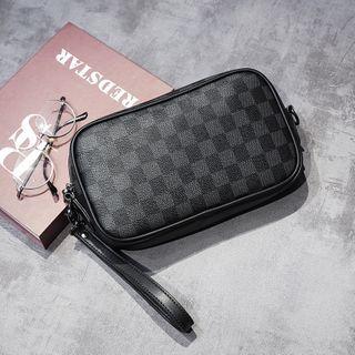 Plaid Pouch Black - One Size