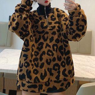 Leopard Print Boxy Sweatshirt