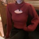Shirred Cutout Sweater
