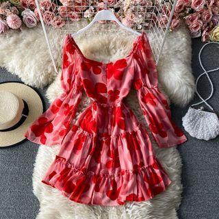 Floral Print Tiered Mini Dress