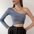 Single Long-sleeve Glitter T-shirt