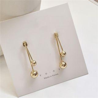 925 Sterling Silver Ball Dangle Earring 1 Pair - Earrings - One Size