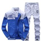 Set: Color Block Zip Jacket + Drawstring Sweatpants