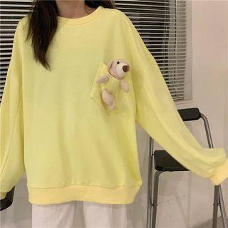 Bear Applique Oversize Pullover