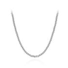 Simple And Fashion Geometric Round Bead Necklace Silver - One Size