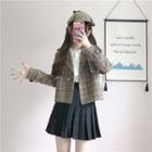 Plaid Notch Lapel Single-button Jacket