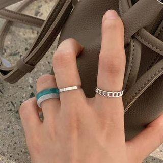 Set Of 4 : Acrylic / Alloy Ring (assorted Designs)