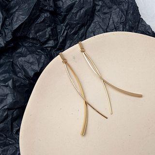 Alloy Curve Fringed Earring 1 Pair - As Shown In Figure - One Size