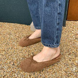 Faux-shearling Beribboned Mule Loafers