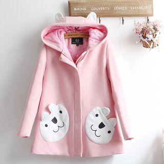 Rabbit Applique Hooded Coat