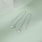 925 Sterling Silver Origami Crane Dangle Earring 1 Pair - As Shown In Figure - One Size