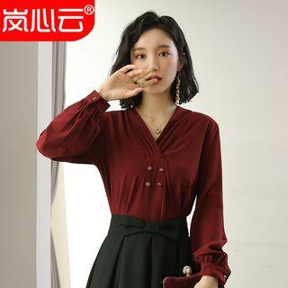 Double Breasted Shirt / Boot-cut Pants / Skirt / Set