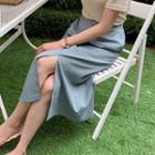 Slit-front Stripe Skirt