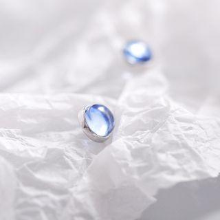925 Sterling Silver Faux Crystal Earring Xk002 - 1 Pair - As Shown In Figure - One Size
