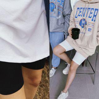 Plain Ribbed Biker Shorts