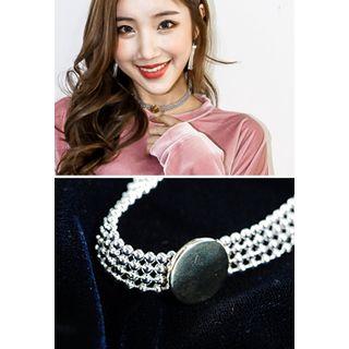 Ball Chain Metallic Choker Necklace