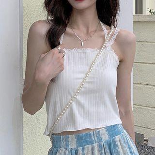 Lace Trim Camisole Top Camisole - White - One Size