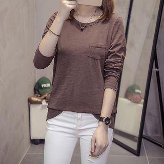 Long-sleeve Pocket-patch T-shirt