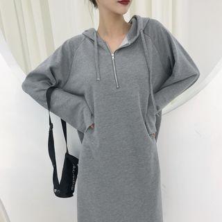 Half-zip Midi Hoodie Dress