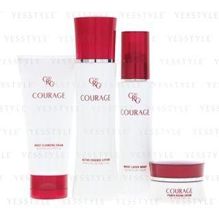 Courage - Moist Skin Care Set: Cleansing Cream 125g + Rising Cream 30g + Lotion 200ml + Layer Wrap 120ml 4 Pcs