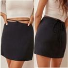 Tie-waist Fitted Mini Skirt