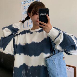 Tie-dyed Letter Print Sweatshirt