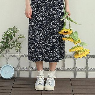 H-line Long Floral Dress