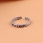 Lettering Alloy Open Ring With Gift Box - 1 Pc - Silver - One Size