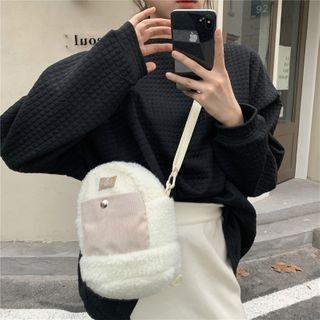 Fleece Zip Backpack Off-white - One Size