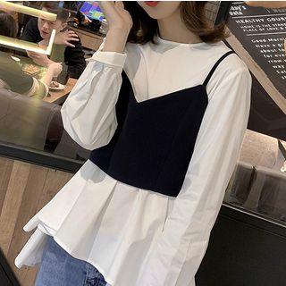 Set: Camisole Top + Long-sleeve Blouse