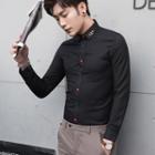 Buttoned Silm-fit Long Sleeve Shirt