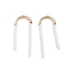 Faux Pearl Alloy Fringed Earring 1 Pair - 2423 - Gold - One Size