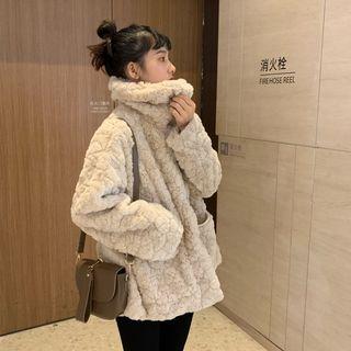 Faux-fur Loose-fit Coat Almond - One Size