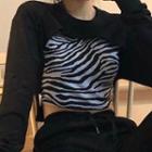 Cropped Sweatshirt / Zebra Print Top / Pants